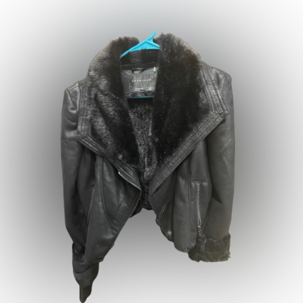 Sean John Cropped Leather Jacket